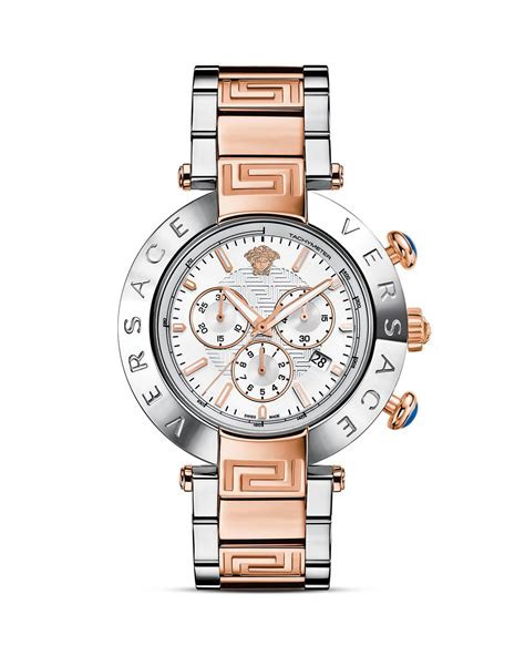 versace woman's reve chronograph stainless steel date watch|Versace swiss made watch price.